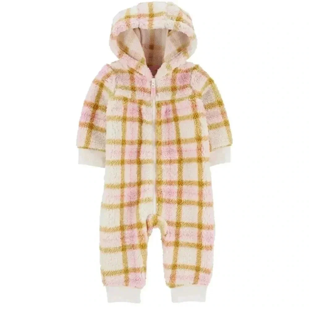 Carter's Infant Girls Plaid Sherpa Jumpsuit